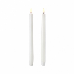 Uyuni Flameless Candle 11 Inch White Taper Set of 2
